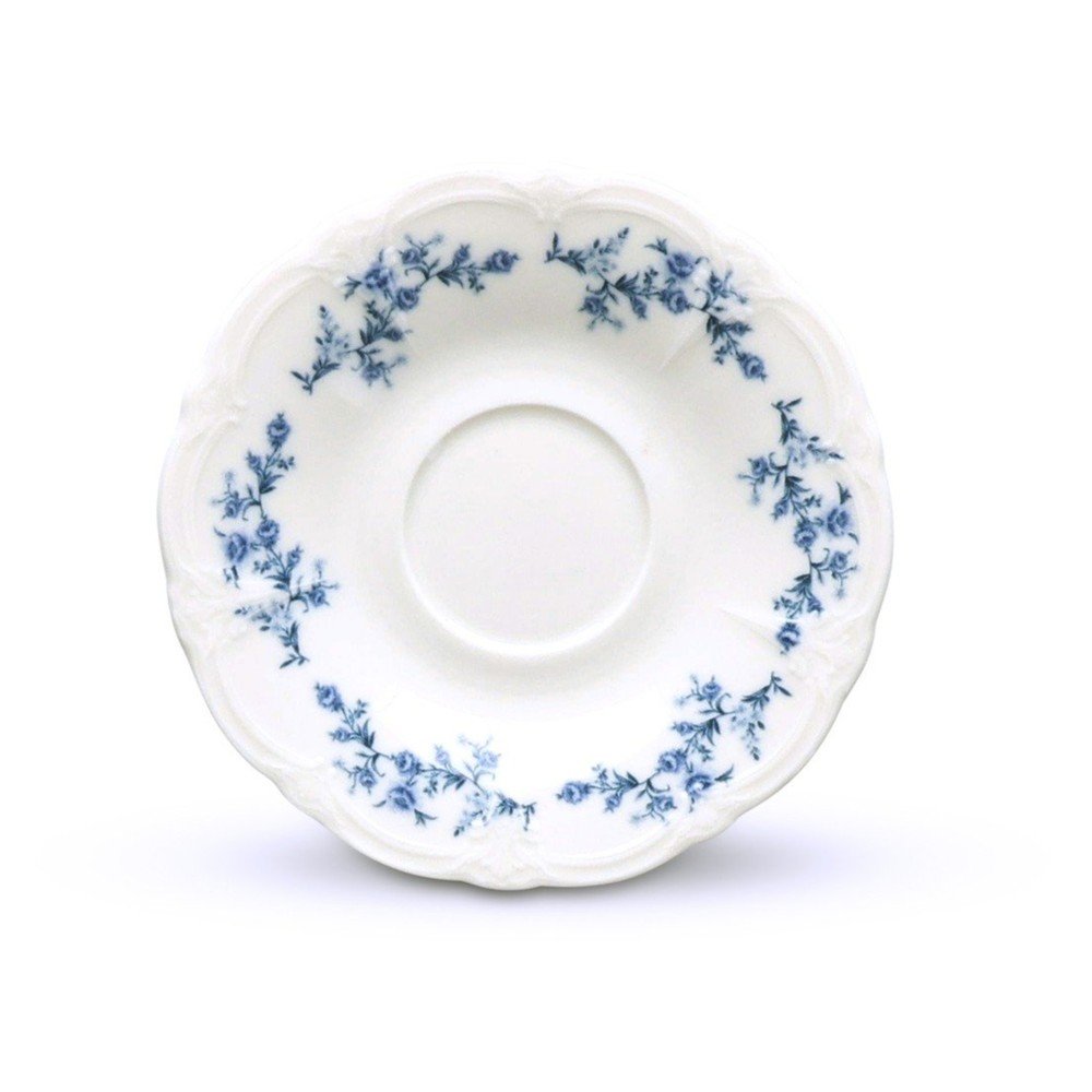Bílý/modrý porcelánový podšálek ø 12 cm Retro – BonBistro BonBistro