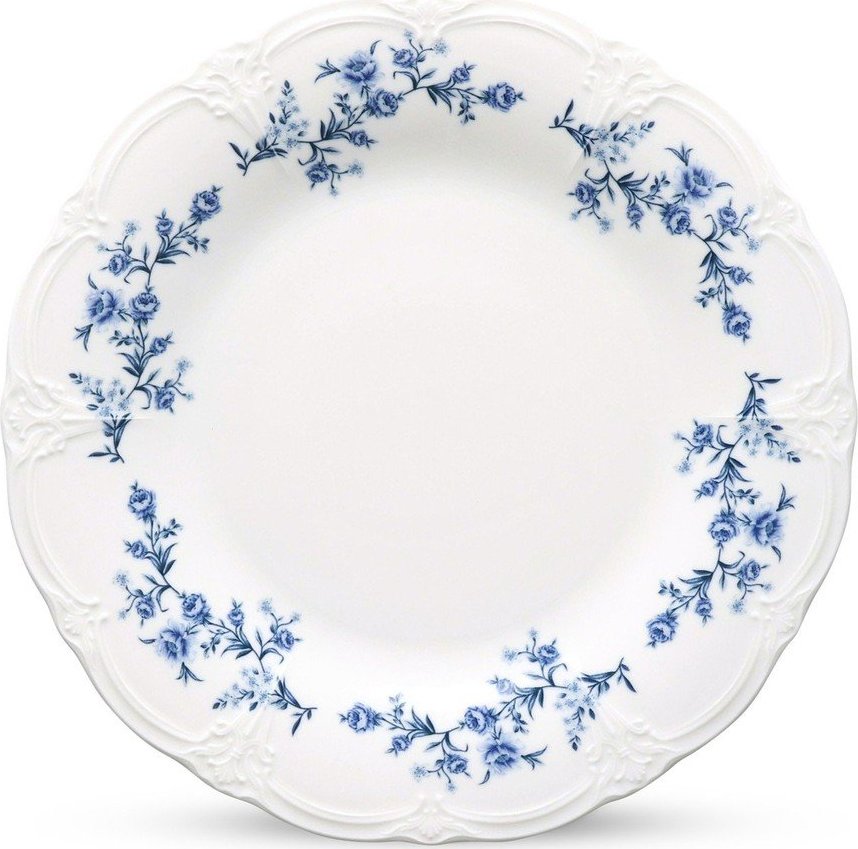 Bílý/modrý porcelánový talíř ø 21 cm Retro – BonBistro BonBistro