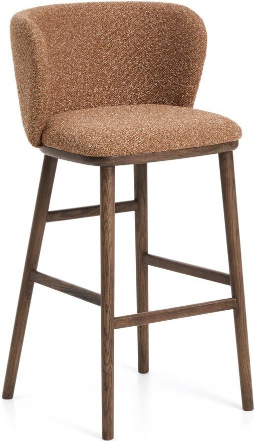 Čalouněná barová židle v terakotové barvě (výška sedáku 75 cm) Ciselia – Kave Home Kave Home