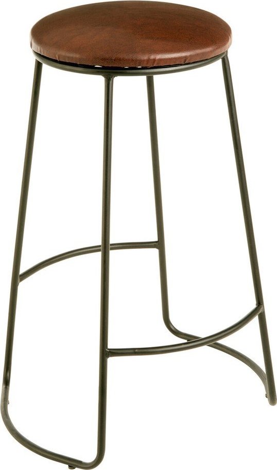 Černá/hnědá čalouněná barová stolička (výška sedáku 64 cm) Brixton – Premier Housewares Premier Housewares