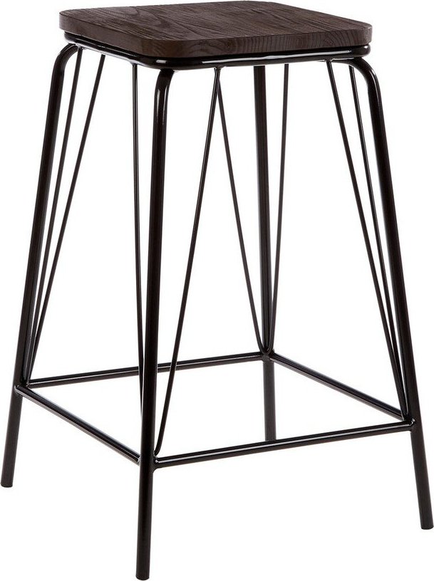 Černá/hnědá stolička z jilmového dřeva District – Premier Housewares Premier Housewares