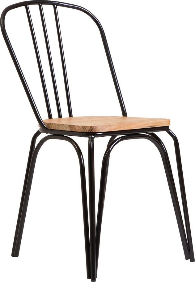 Černá jídelní židle z jilmového dřeva District – Premier Housewares Premier Housewares