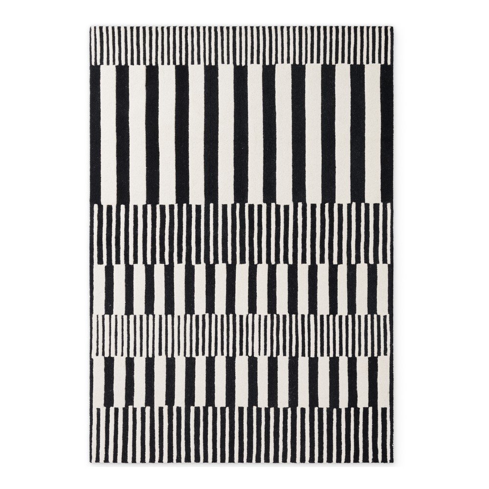 Černobílý ručně tkaný vlněný koberec 200x290 cm Stryve Pulse – Elle Decoration Elle Decoration