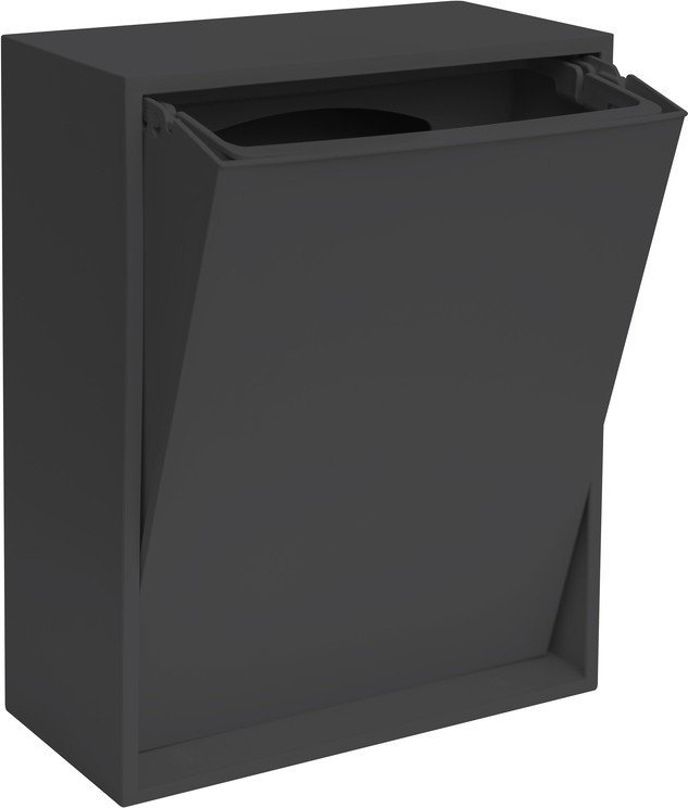 Černý odpadkový koš na tříděný odpad/nástěnný z recyklovaného plastu Recycling Box – ReCollector Recollector