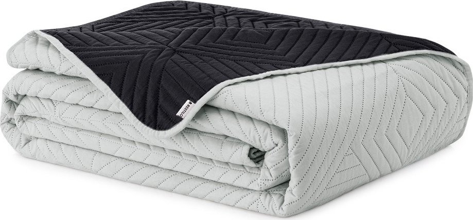 Černý/světle šedý prošívaný přehoz z mikrovlákna 220x240 cm Softa – Restilo Restilo