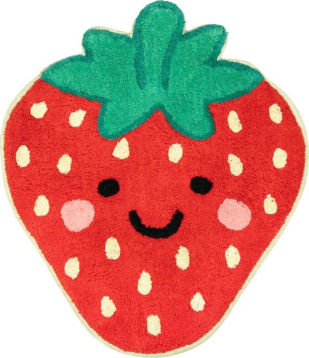 Červený bavlněný dětský koberec 60x52 cm Strawberry – Sass & Belle Sass & Belle
