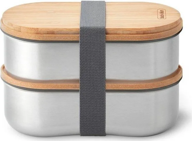 Dělený svačinový box 2 ks Bento – Black + Blum