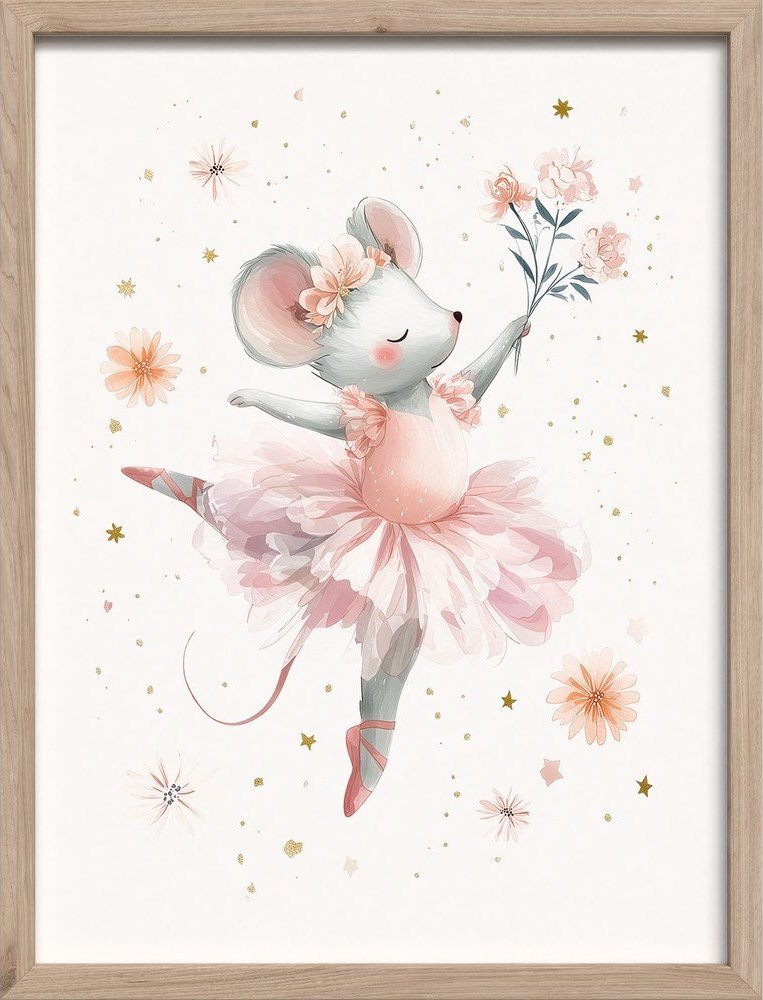 Dětský obrázek 30x40 cm Mouse Ballerina – Styler Styler