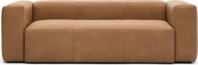 Hnědá kožená pohovka 240 cm Blok – Kave Home Kave Home