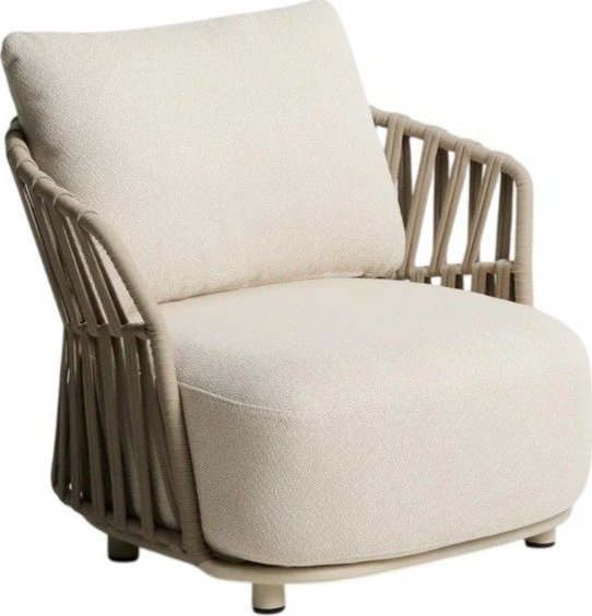 Krémové/taupe polstrované zahradní křeslo Osani – Kave Home Kave Home