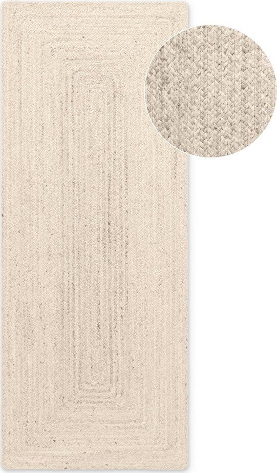 Krémový oboustranný/ručně tkaný jutový běhoun 80x200 cm Juno – Hanse Home Hanse Home