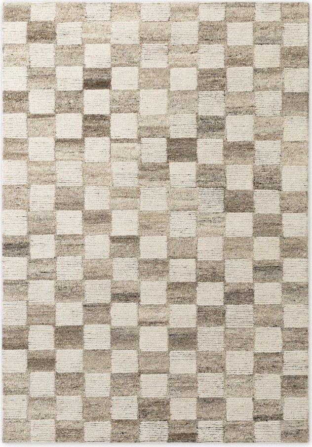Krémový ručně tkaný vlněný koberec 120x180 cm Boho 1.0 Quadra – Vikosa Vikosa