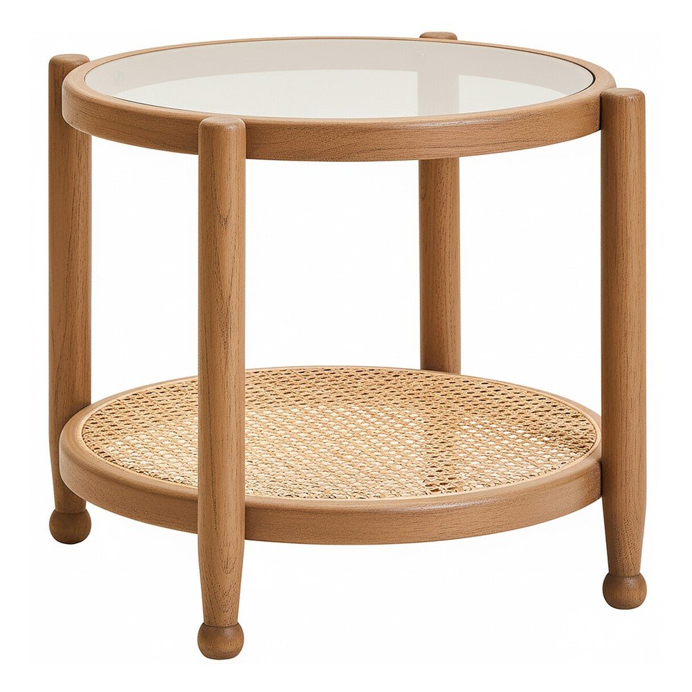 Kulatý odkládací stolek se skleněnou deskou ø 57 cm Cebu – Premier Housewares Premier Housewares