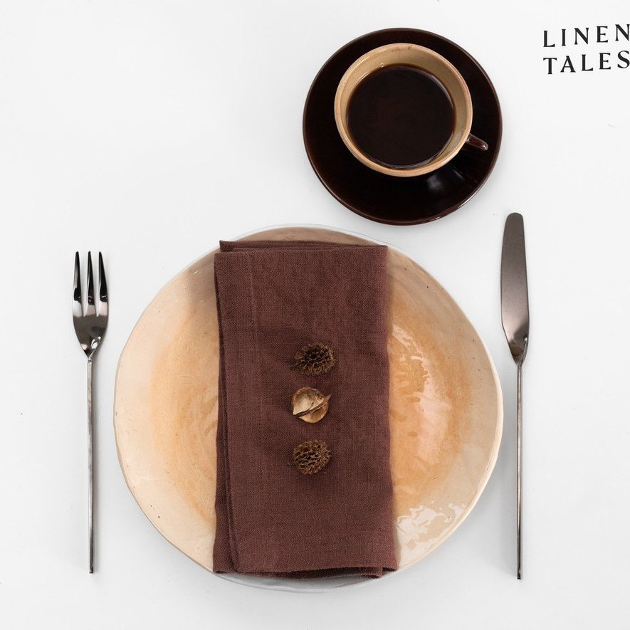 Lněné ubrousky v sadě 2 ks 40x40 cm Chocolate – Linen Tales Linen Tales