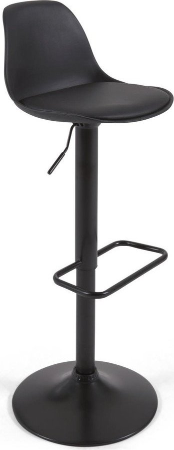 Matně černá barová židle s nastavitelnou výškou z imitace kůže (výška sedáku 60 cm) Orlando-T – Kave Home Kave Home