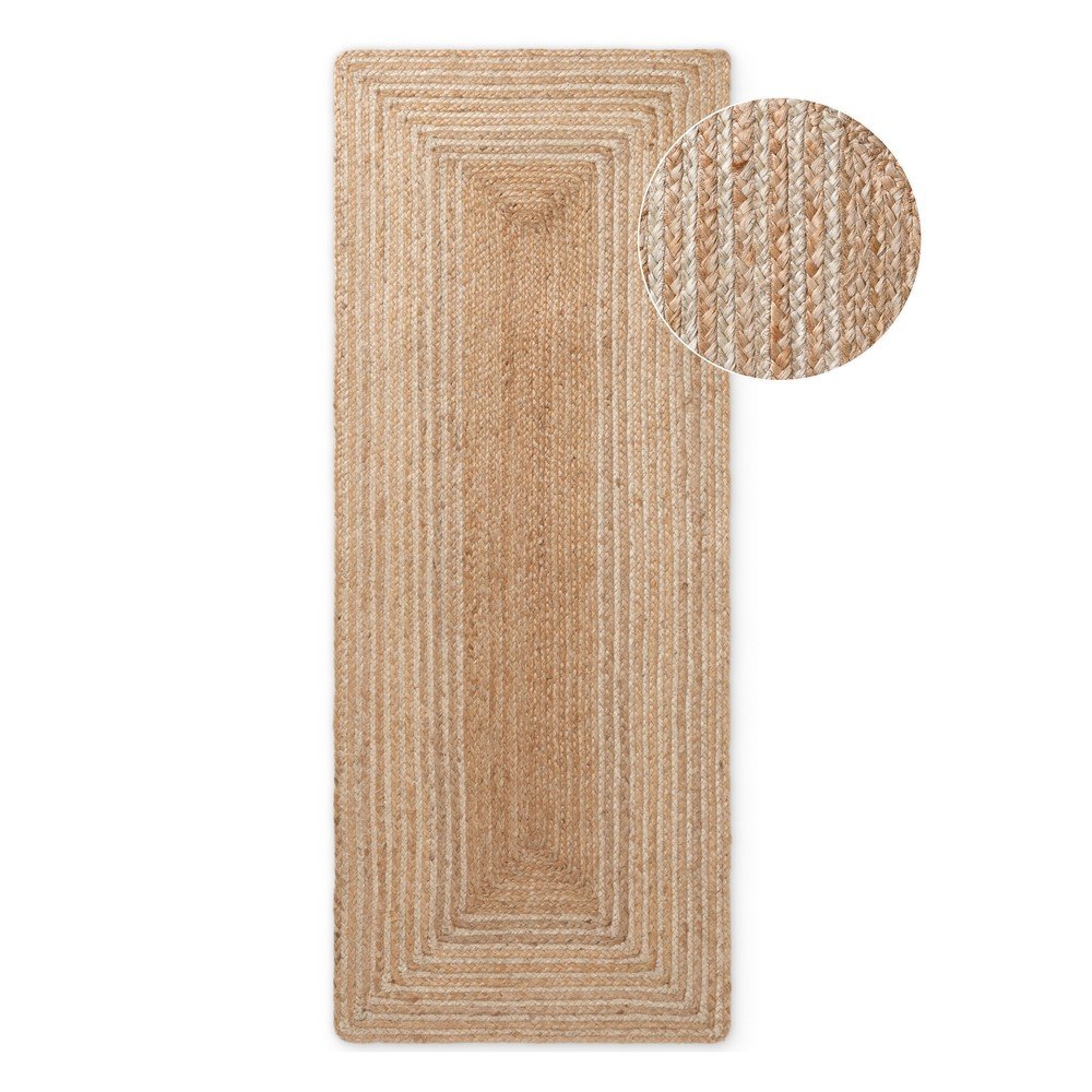 Oboustranný/ručně tkaný jutový běhoun v přírodní barvě/ve světle přírodní barvě 80x200 cm Juno – Hanse Home Hanse Home