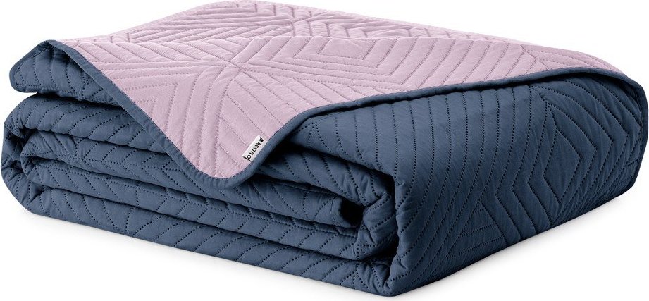 Růžový/tmavě šedý prošívaný přehoz z mikrovlákna 240x260 cm Softa – Restilo Restilo