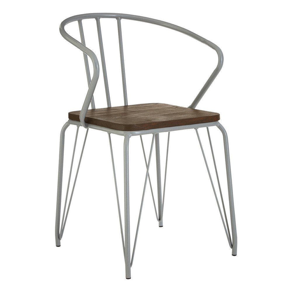 Šedá/v tmavě přírodní barvě jídelní židle z jilmového dřeva District – Premier Housewares Premier Housewares