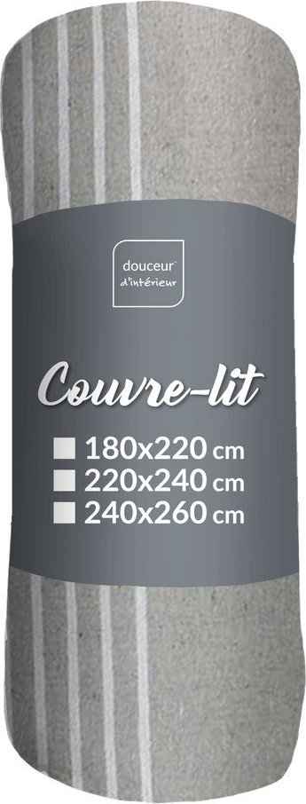 Šedý přehoz 240x260 cm Adele – douceur d'intérieur Douceur d intérieur