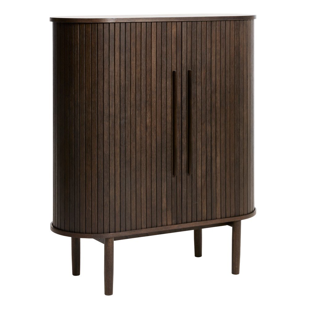 Skříňka v dekoru dubu s posuvnými dveřmi v tmavě přírodní barvě 100x118x40 cm Meta – Unique Furniture Unique Furniture