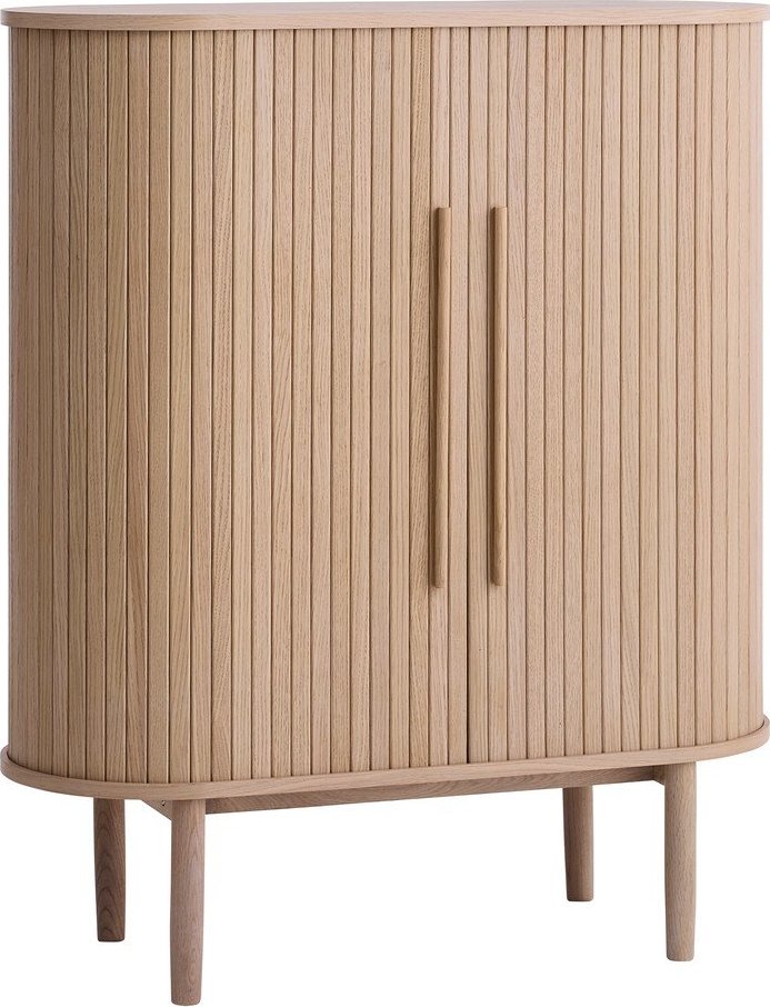 Skříňka v dekoru dubu s posuvnými dveřmi ve světle přírodní barvě 100x118x40 cm Meta – Unique Furniture Unique Furniture
