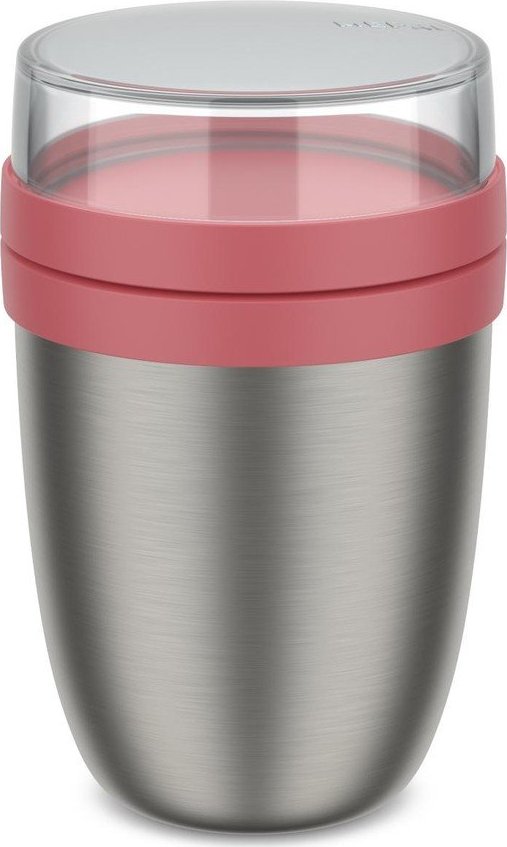 Světle červená/ve stříbrné barvě termoska na jídlo z nerezové oceli 500 ml Ellipse – Mepal Mepal