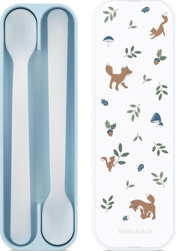 Světle modré plastové dětské lžičky v sadě 2 ks Forest Friends by Little Dutch – Mepal Mepal