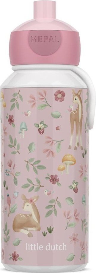 Světle růžová plastová dětská lahev 400 ml Fairy Garden by Little Dutch – Mepal Mepal