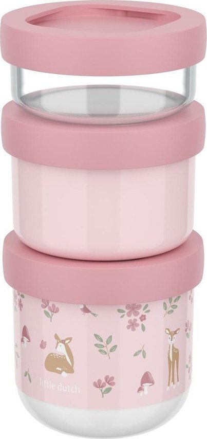 Světle růžové plastové dětské svačinové boxy v sadě 3 ks Fairy Garden by Little Dutch – Mepal Mepal