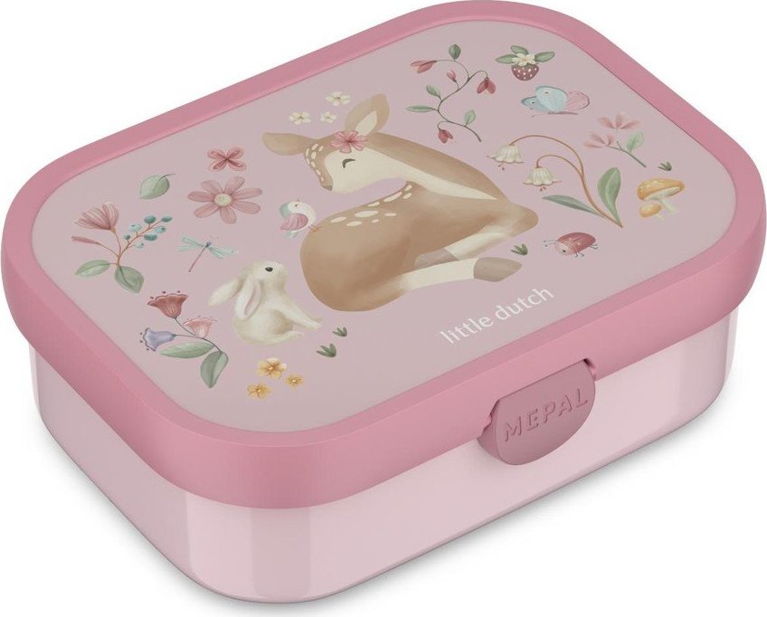 Světle růžový plastový dětský svačinový box Fairy Garden by Little Dutch – Mepal Mepal