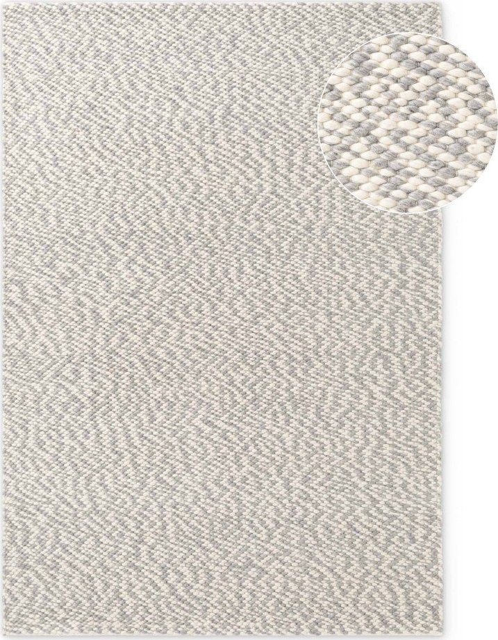 Světle šedý/krémový ručně tkaný vlněný koberec 140x200 cm Lyon Beans – Elle Decoration Elle Decoration