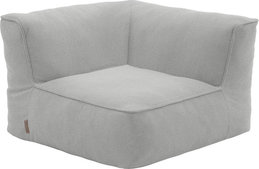 Světle šedý modul zahradní pohovky z textilie bouclé (variabilní roh) Grow – Blomus Blomus