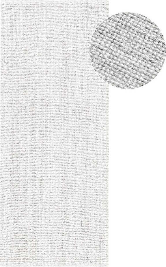 Světle šedý oboustranný/ručně tkaný jutový běhoun 80x200 cm Bouclé Jaipur – Hanse Home Hanse Home