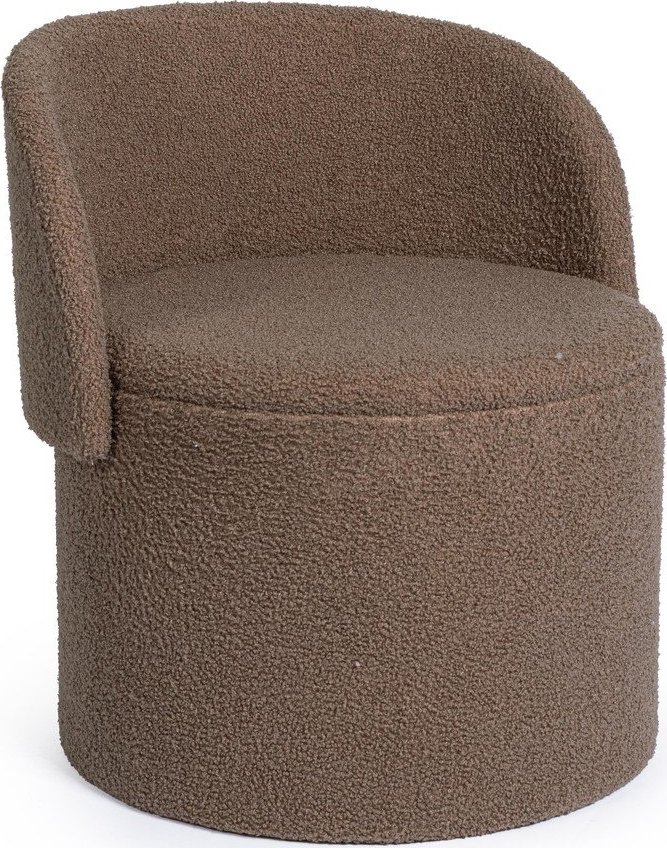 Taupe taburet z textilie bouclé Anthea – Yes Everyday Yes Everyday
