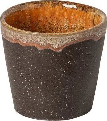 Tmavě hnědý kameninový šálek na espresso 70 ml Poterie – Casafina