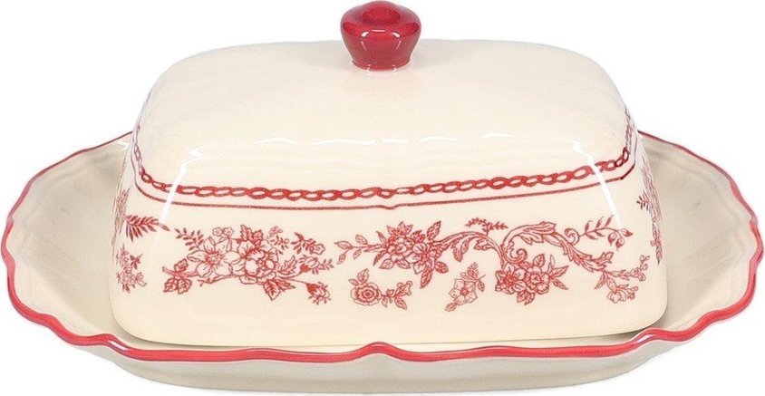 Vínová/slonovinová porcelánová máslenka Cyril – S|P Collection S|P Collection