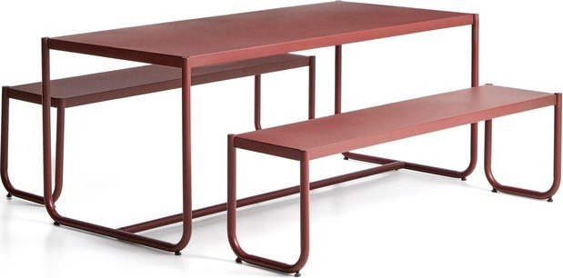Vínový kovový zahradní jídelní set pro 4 osoby Sotil – Kave Home Kave Home
