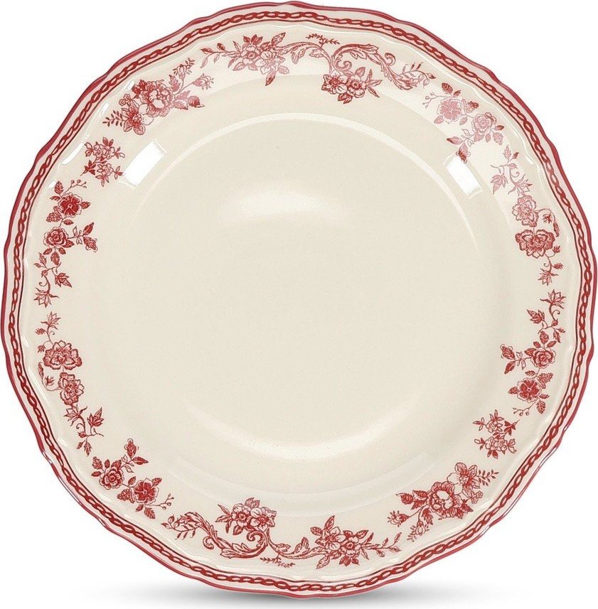 Vínový/slonovinový dezertní porcelánový talíř ø 21