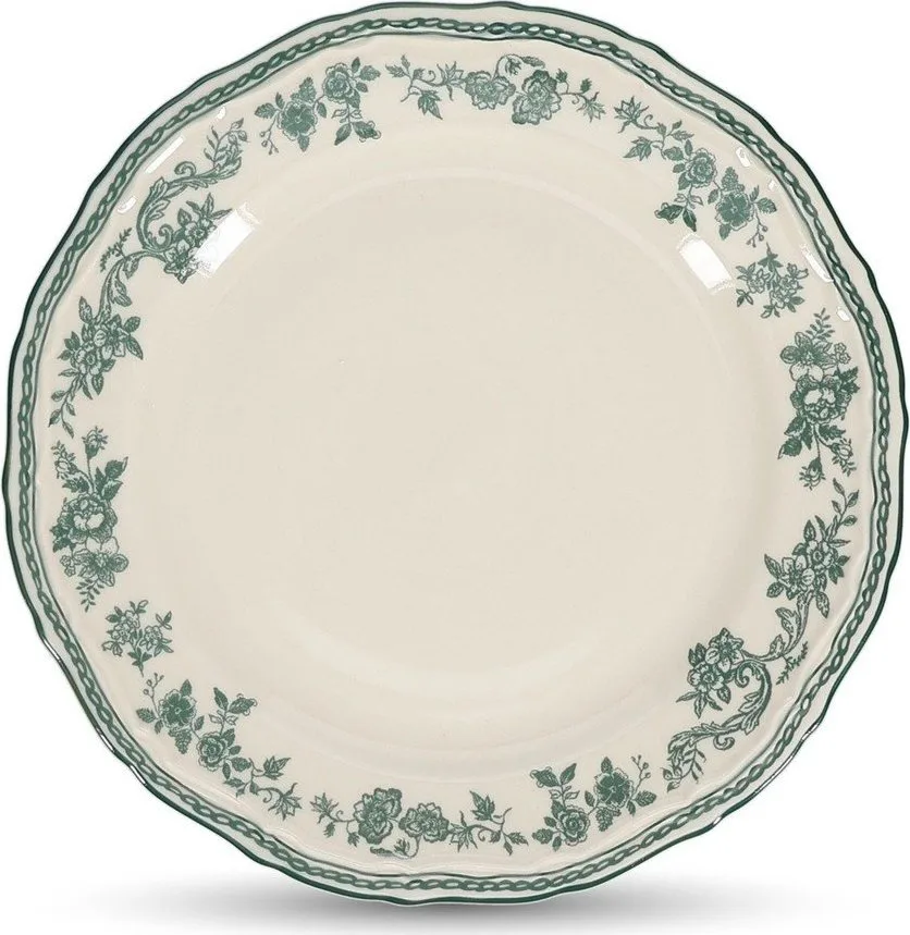 Zelený/slonovinový dezertní porcelánový talíř ø 21,5 cm Cyril – S|P Collection