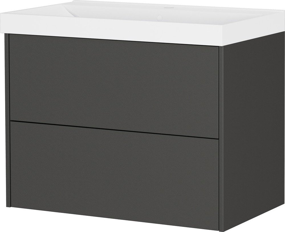 Antracitová matná závěsná skříňka pod umyvadlo 81x65 cm Bodera – Germania Germania
