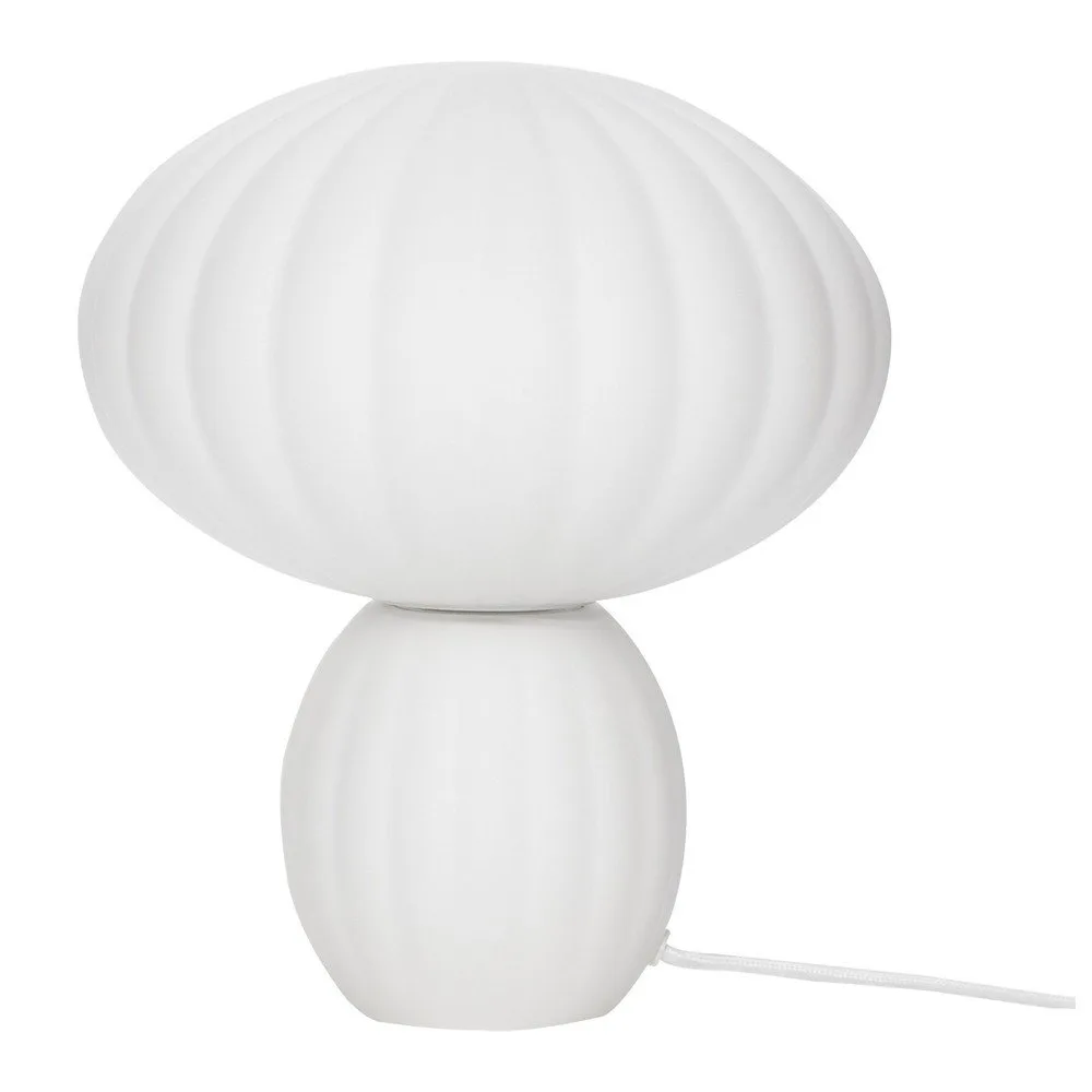 Bílá skleněná stolní lampa (výška 28 cm) Kumu – Hübsch