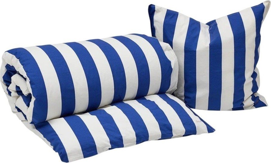 Bílé/modré bavlněné povlečení na jednolůžko 140x200 cm Shima – OYOY Living Design Oyoy Living Design