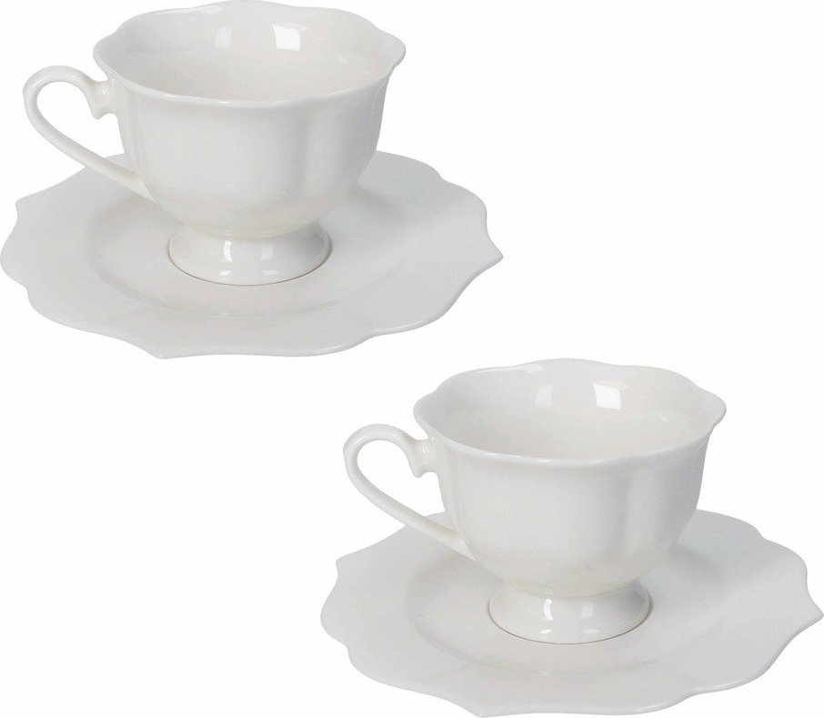 Bílé šálky v sadě 2 ks z kostního porcelánu 170 ml Queen – Brandani Brandani