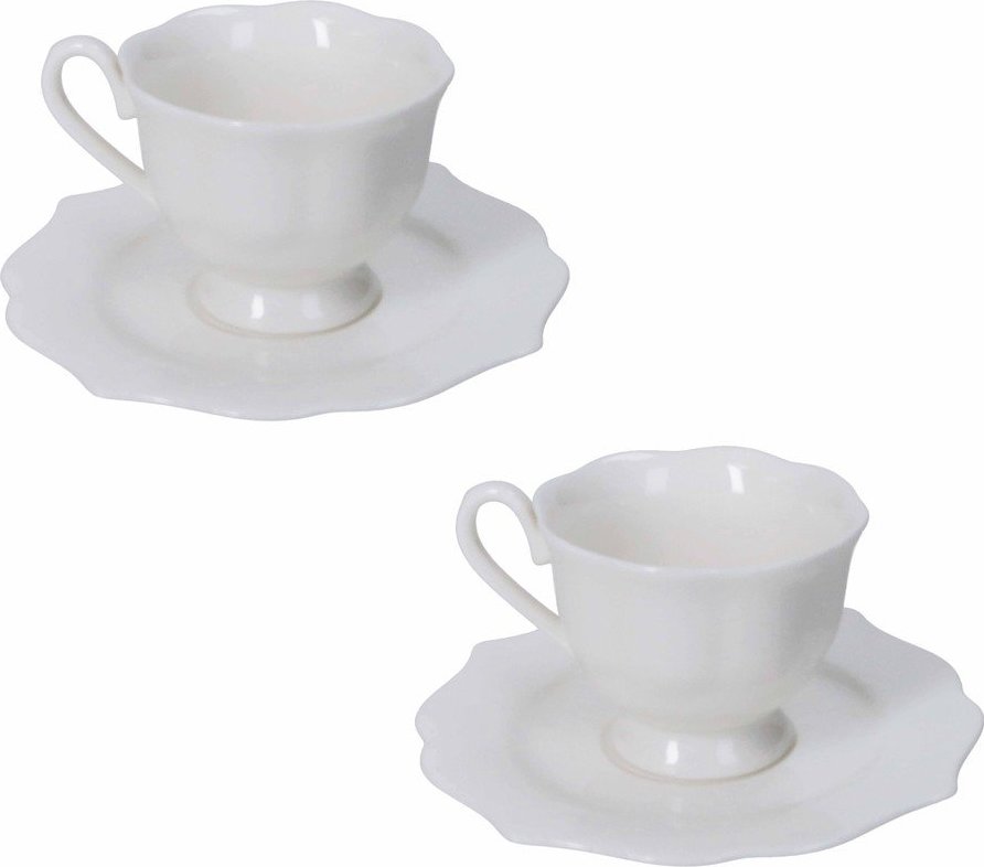 Bílé šálky v sadě 2 ks z kostního porcelánu 80 ml Queen – Brandani Brandani