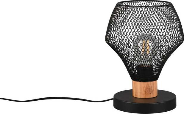Černá stolní lampa s kovovým stínidlem (výška 25 cm) Valeria – Reality Reality