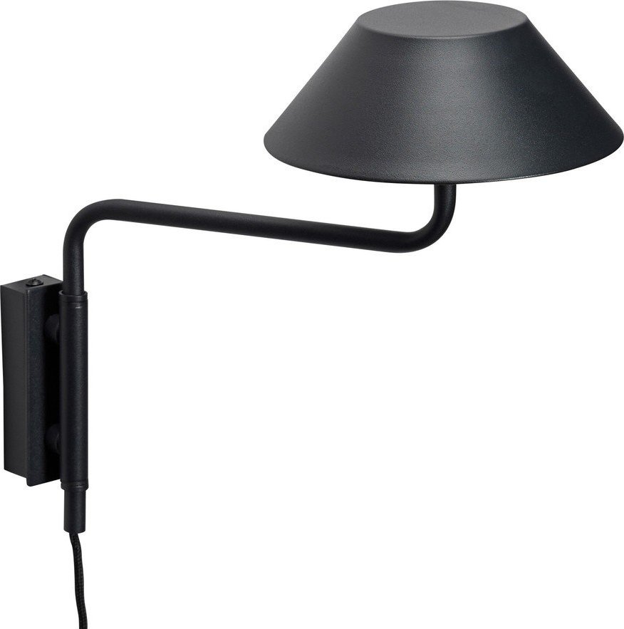 Černé kovové LED stmívatelné nástěnné svítidlo do zásuvky ø 30 cm Cover – Hübsch Hübsch