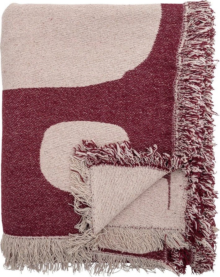 Červená deka s příměsí bavlny 130x160 cm Olica – Bloomingville Bloomingville