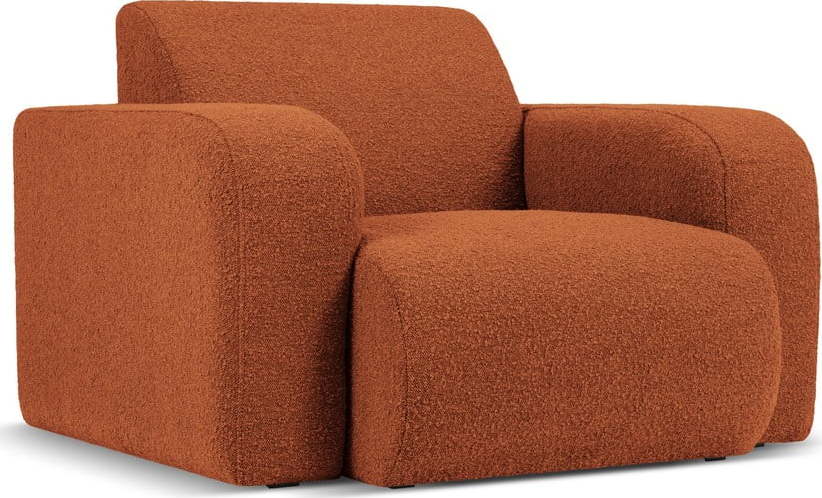 Hnědé křeslo z textilie bouclé Molino – Micadoni Home Micadoni