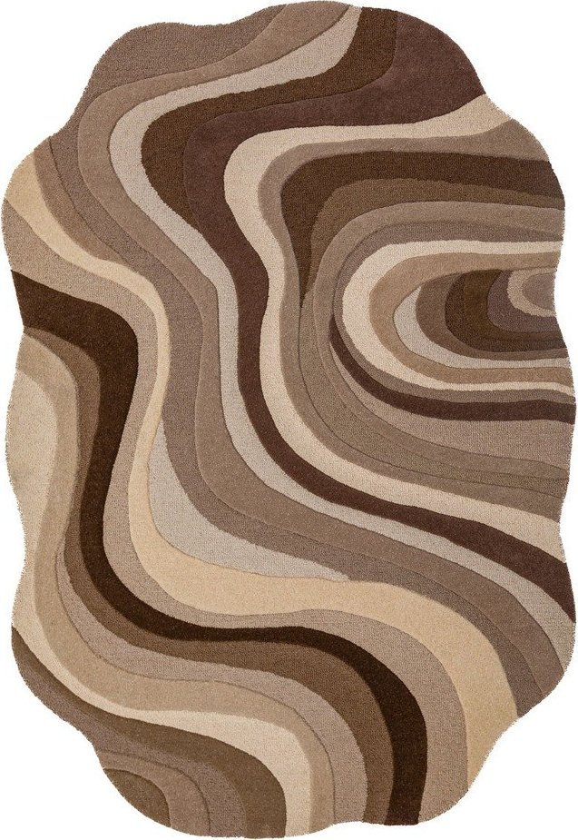 Hnědý/béžový ručně tkaný vlněný koberec 140x200 cm Envy Wool – Flair Rugs Flair Rugs