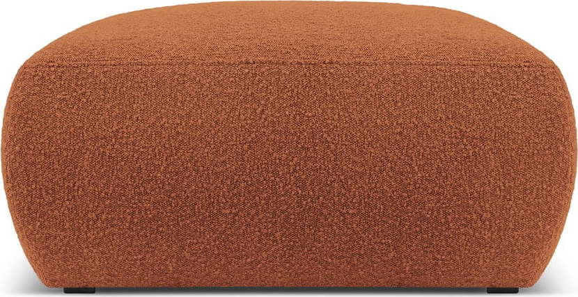 Hnědý taburet z textilie bouclé Molino – Micadoni Home Micadoni